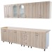Bucatarie Zebra 260 cm din MDF Sonoma Mustata cu blat termoizolant crem